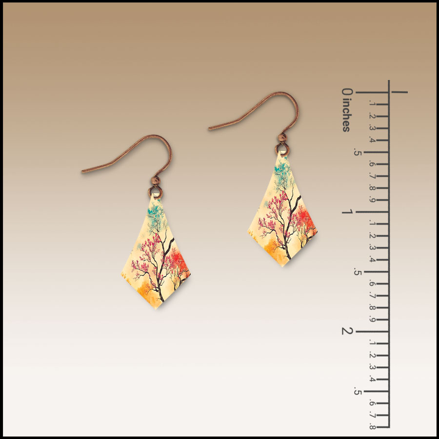 Painter's Tree Dangle Handmade Earrings - Image 2