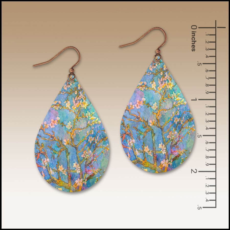 Almond Branches Petal Drop Handmade Earrings - Image 2