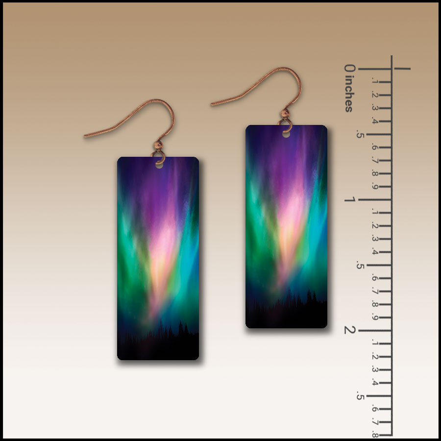Northern Lights Flowerbud Banner Handmade Earrings - Image 2