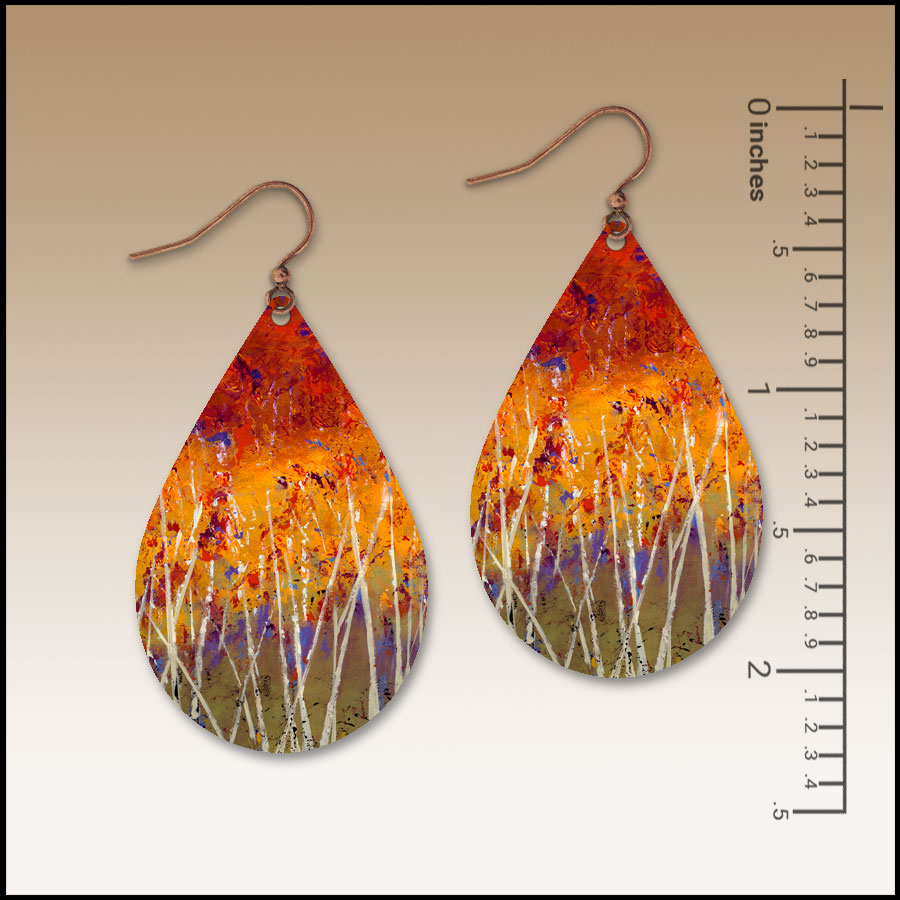 Autumn Fury Petal Drop Handmade Earrings - Image 2