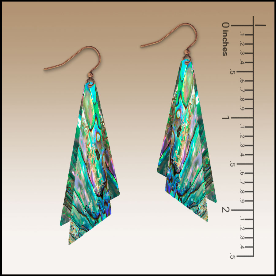 Abalone Waves Wing Multilayer Handmade Earrings - Image 2