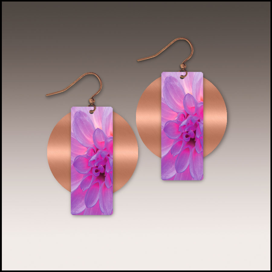 Blush Dahlia Banner Accent Handmade Earrings
