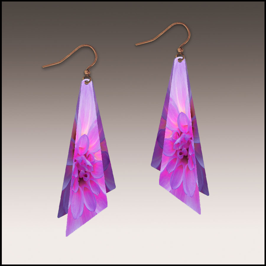 Blush Dahlia Wing Multilayer Handmade Earrings