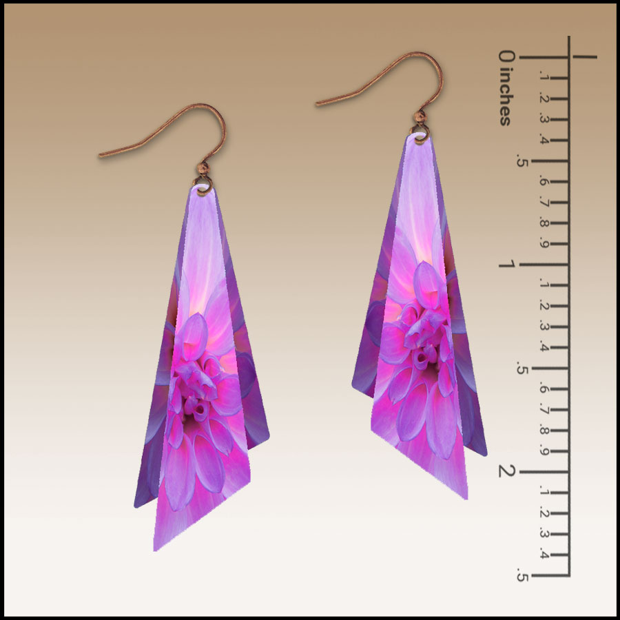 Blush Dahlia Wing Multilayer Handmade Earrings - Image 2