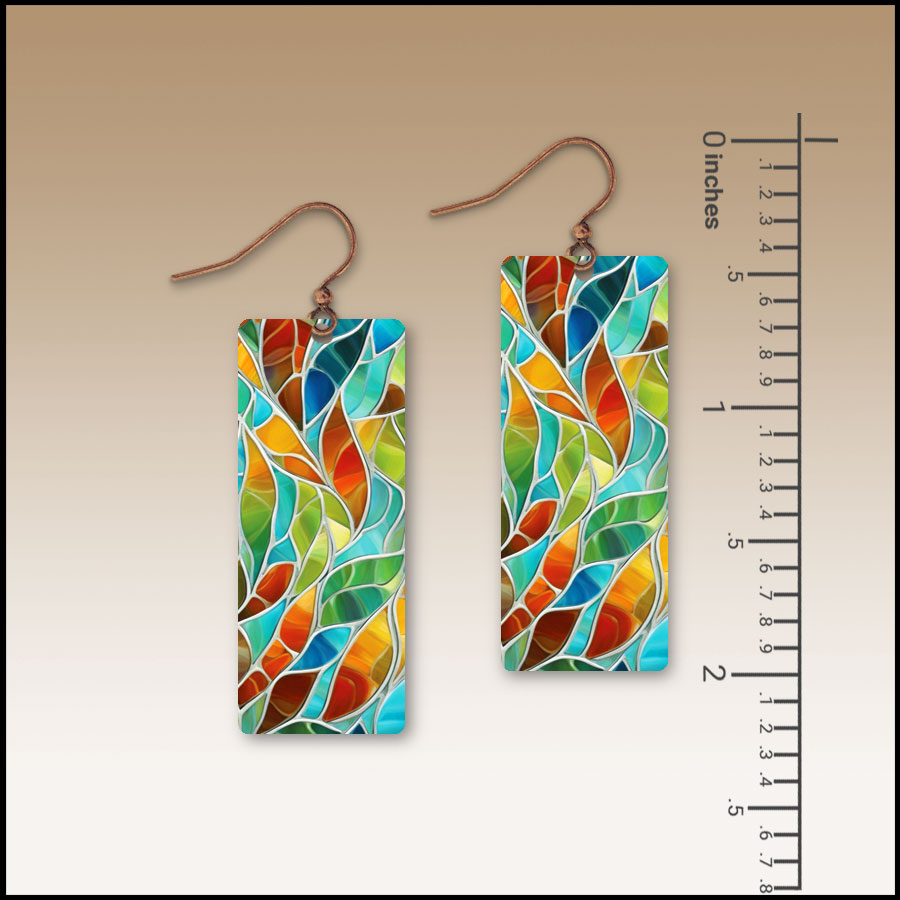 Seaglass Mosaic Banner Handmade Earrings - Image 2