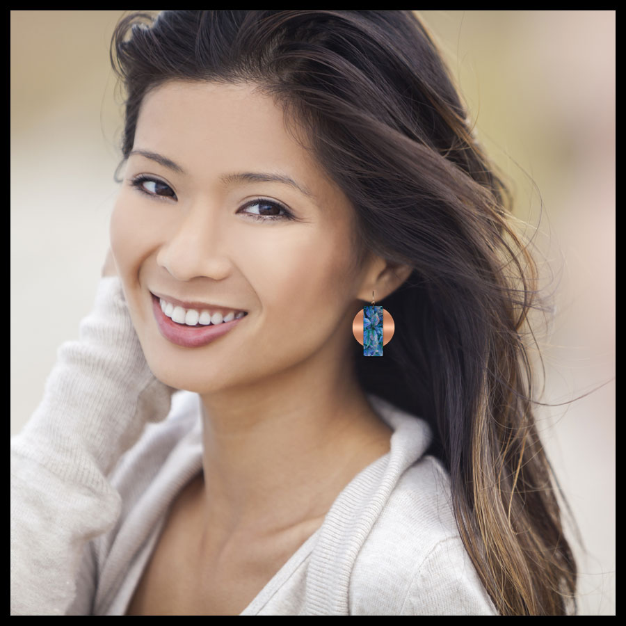 Nighttime Foliage Banner Accent Handmade Earrings - Image 4